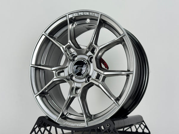 New 15X6.5 ET40 Hotwheels HW02 Rim (4 wheel) Diamond Black 4X100