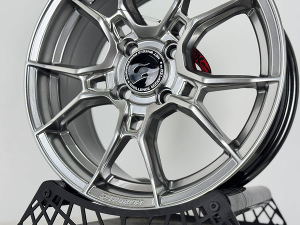 New 15X6.5 ET40 Hotwheels HW02 Rim (4 wheel) Diamond Black 4X100