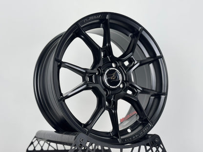 New 15X6.5 ET40 Hotwheels HW02 Rim (4 wheel) Matt Black 4X100