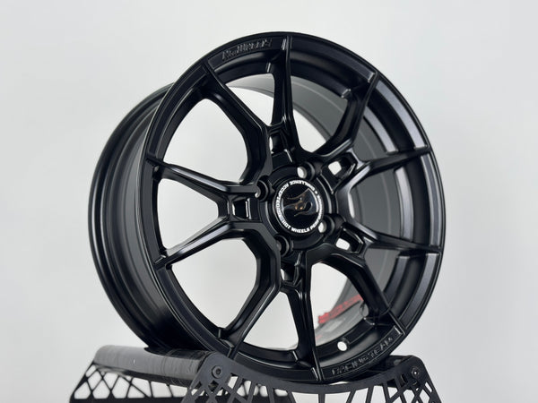 New 15X6.5 ET40 Hotwheels HW02 Rim (4 wheel) Matt Black 4X100