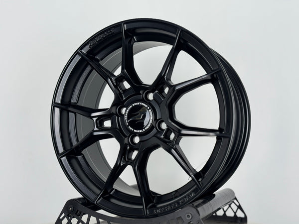 New 15X6.5 ET40 Hotwheels HW02 Rim (4 wheel) Matt Black 4X100
