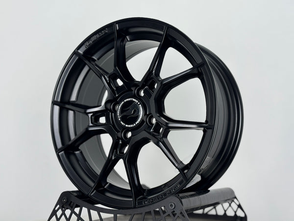 New 15X6.5 ET40 Hotwheels HW02 Rim (4 wheel) Matt Black 4X100
