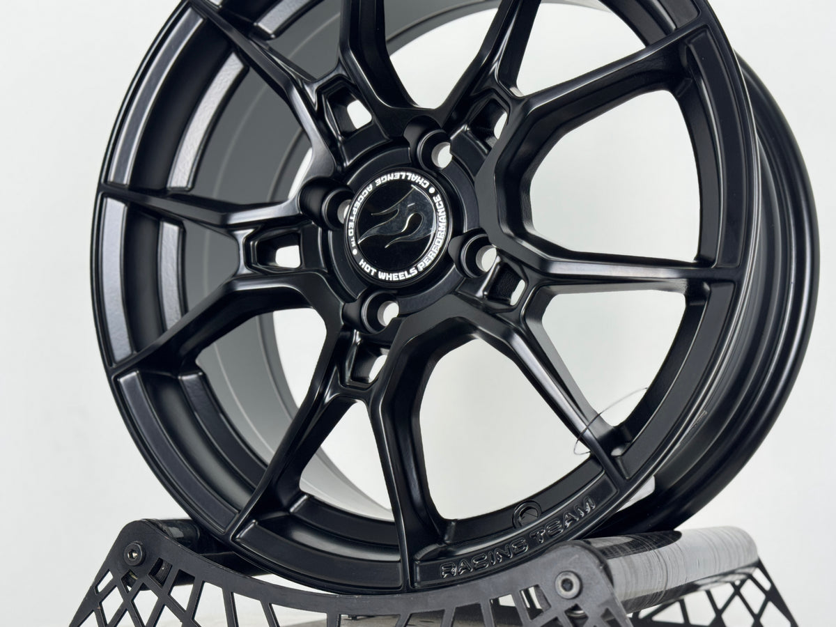 New 15X6.5 ET40 Hotwheels HW02 Rim (4 wheel) Matt Black 4X100