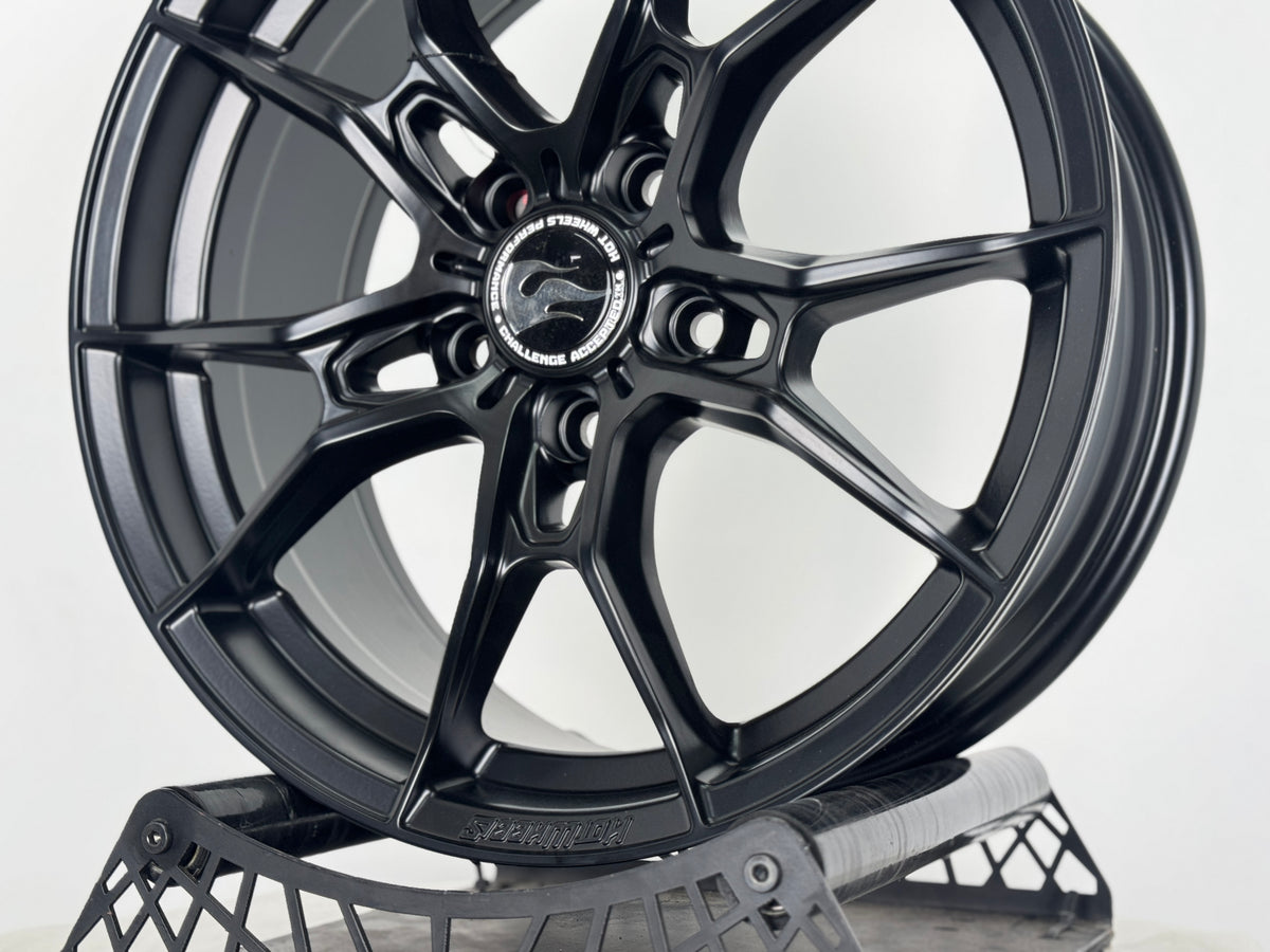 Hotwheels HW02 17x7.5J ET40 5x114.3 Matt Black Alloy Wheels (Set of 4)