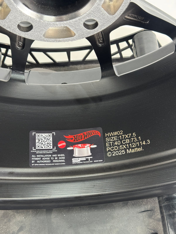 New 17X7.5 ET40 Hotwheels HW02 Rim (4 wheel) Matt Black 5X114.3
