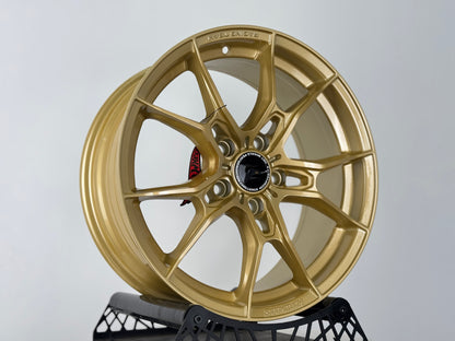 Hotwheels HW02 17x7.5J ET40 5x114.3 Racing Gold Alloy Wheels (Set of 4)