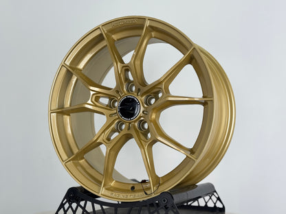 Hotwheels HW02 17x7.5J ET40 5x114.3 Racing Gold Alloy Wheels (Set of 4)
