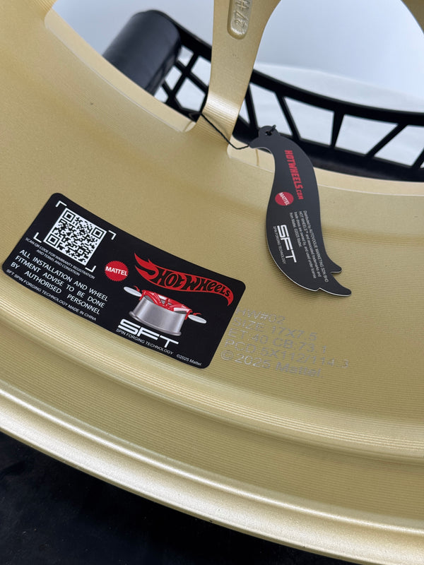 New 17X7.5 ET40 Hotwheels HW02 Rim (4 wheel) Gloss Gold 5X114.3