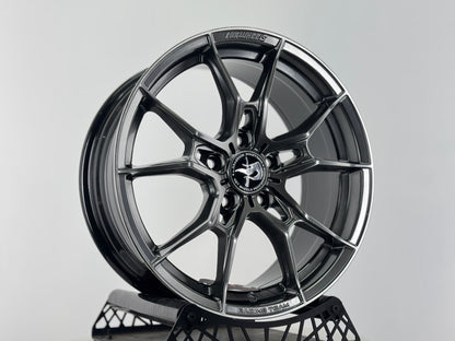 New 17X7.5 ET40 Hotwheels HW02 Rim (4 wheel) Hyper Black 5X114.3