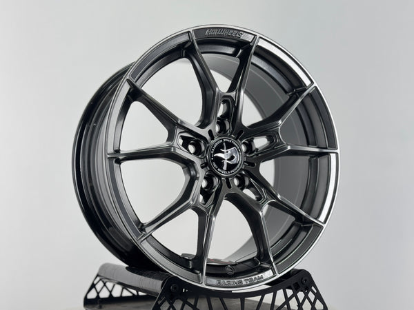 New 17X7.5 ET40 Hotwheels HW02 Rim (4 wheel) Hyper Black 5X114.3
