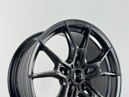 New 17X7.5 ET40 Hotwheels HW02 Rim (4 wheel) Hyper Black 5X114.3
