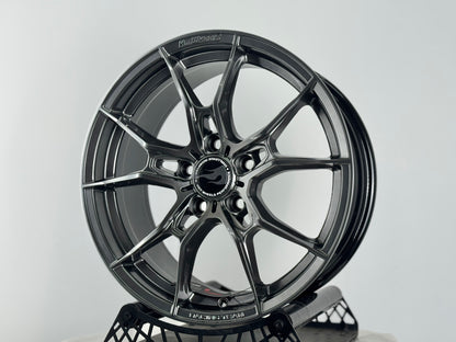 New 17X7.5 ET40 Hotwheels HW02 Rim (4 wheel) Hyper Black 5X114.3