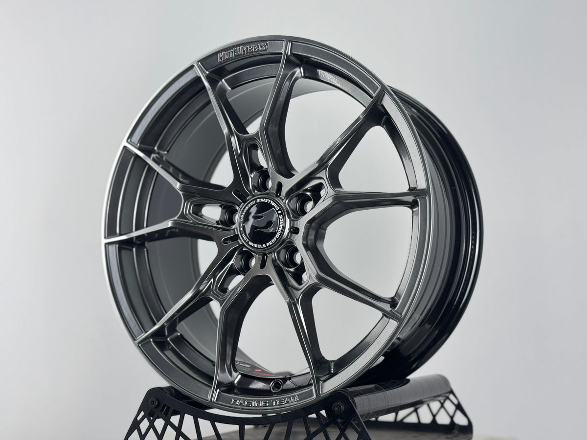 New 17X7.5 ET40 Hotwheels HW02 Rim (4 wheel) Hyper Black 5X114.3