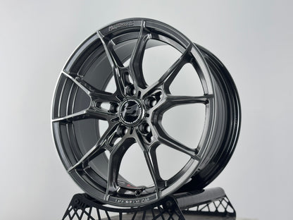 New 17X7.5 ET40 Hotwheels HW02 Rim (4 wheel) Hyper Black 5X114.3