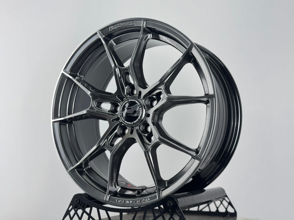 New 17X7.5 ET40 Hotwheels HW02 Rim (4 wheel) Hyper Black 5X114.3