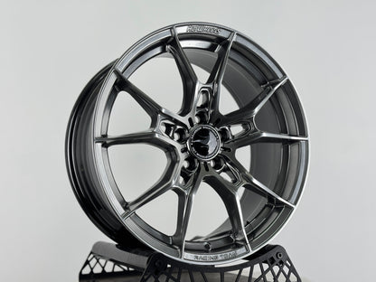New 17X7.5 ET40 Hotwheels HW02 Rim (4 wheel) Hyper Black 5X100