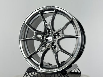 New 17X7.5 ET40 Hotwheels HW02 Rim (4 wheel) Hyper Black 5X100