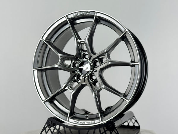 New 17X7.5 ET40 Hotwheels HW02 Rim (4 wheel) Hyper Black 5X100