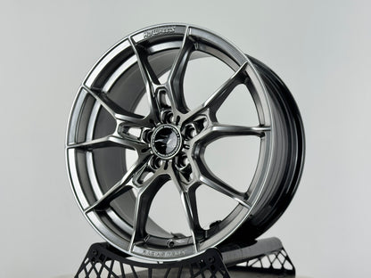 New 17X7.5 ET40 Hotwheels HW02 Rim (4 wheel) Hyper Black 5X100