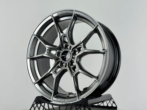 New 17X7.5 ET40 Hotwheels HW02 Rim (4 wheel) Hyper Black 5X100