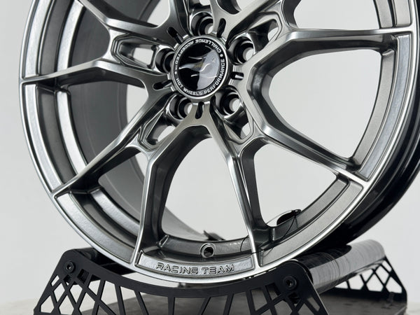 New 17X7.5 ET40 Hotwheels HW02 Rim (4 wheel) Hyper Black 5X100