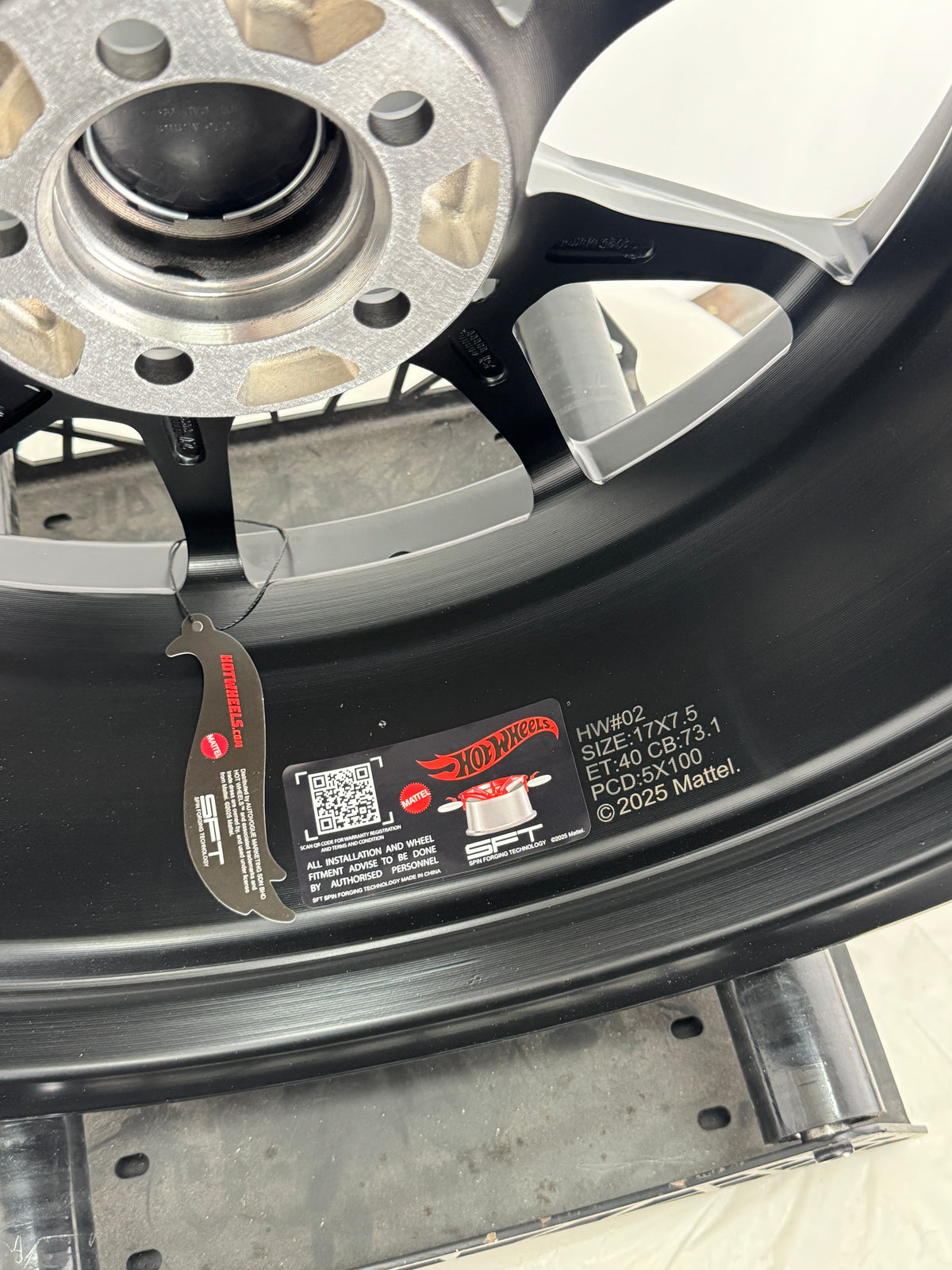 New 17X7.5 ET40 Hotwheels HW02 Rim (4 wheel) Matt Black 5X100