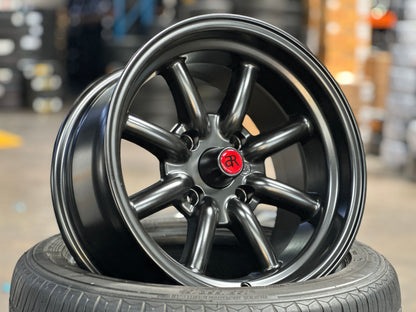 New 15x8 ET-5 CLS Watanabe Rim (4 wheel) Black 4x114.3