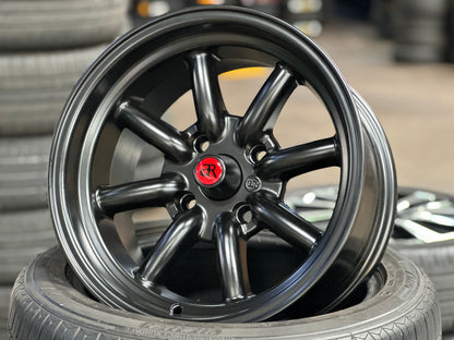 New 15x8 ET-5 CLS Watanabe Rim (4 wheel) Black 4x114.3