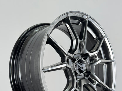 New 16X7 ET40 Hotwheels HW02 Rim (4 wheel) Hyper Black 4X100