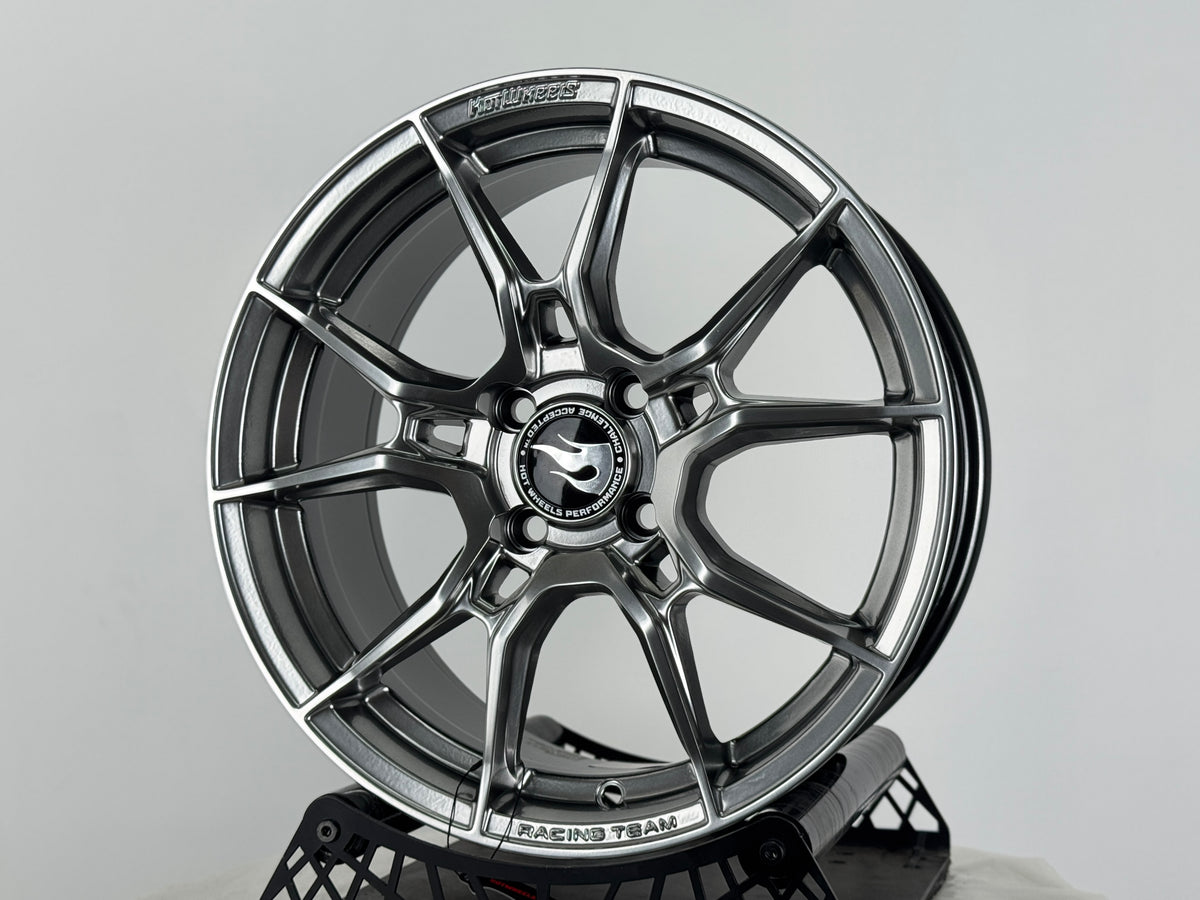 New 16X7 ET40 Hotwheels HW02 Rim (4 wheel) Hyper Black 4X100