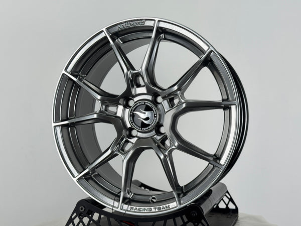New 16X7 ET40 Hotwheels HW02 Rim (4 wheel) Hyper Black 4X100