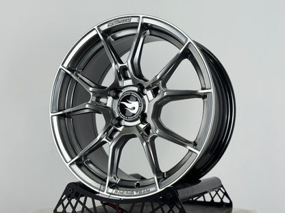 New 16X7 ET40 Hotwheels HW02 Rim (4 wheel) Hyper Black 4X100