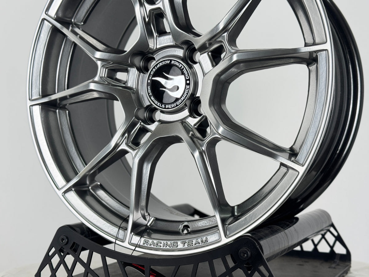 New 16X7 ET40 Hotwheels HW02 Rim (4 wheel) Hyper Black 4X100