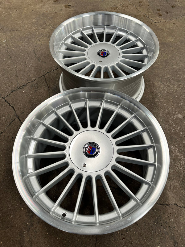 New 18x8.5 ET13 18X9.5 ET20 Alpina Classic Rim (4 wheel) Gloss Silver Polished Lip 5X120