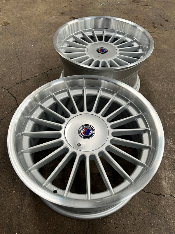 New 18x8.5 ET13 18X9.5 ET20 Alpina Classic Rim (4 wheel) Gloss Silver Polished Lip 5X120
