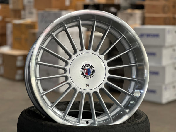 New 18x8.5 ET13 18X9.5 ET20 Alpina Classic Rim (4 wheel) Gloss Silver Polished Lip 5X120