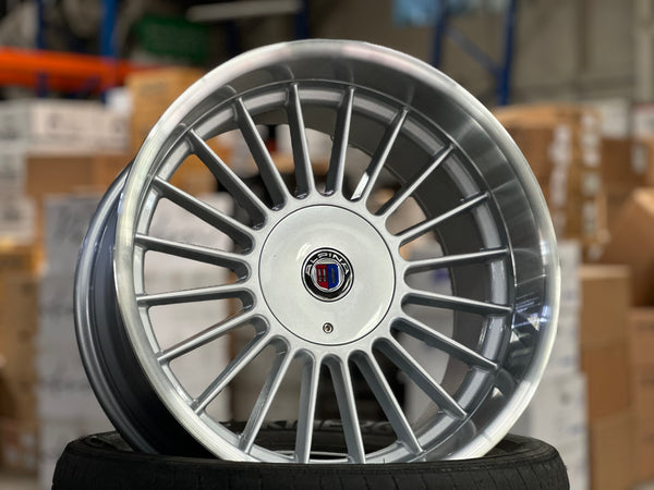 New 18x8.5 ET13 18X9.5 ET20 Alpina Classic Rim (4 wheel) Gloss Silver Polished Lip 5X120