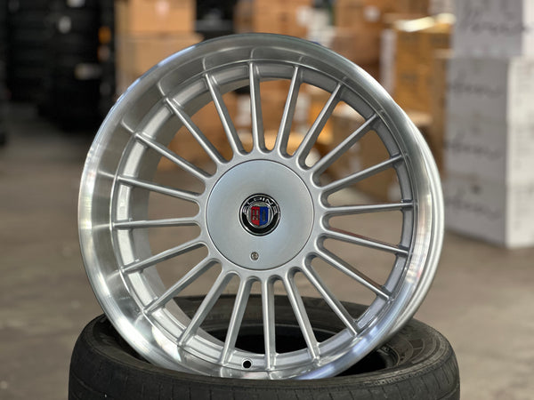New 18x8.5 ET13 18X9.5 ET20 Alpina Classic Rim (4 wheel) Gloss Silver Polished Lip 5X120