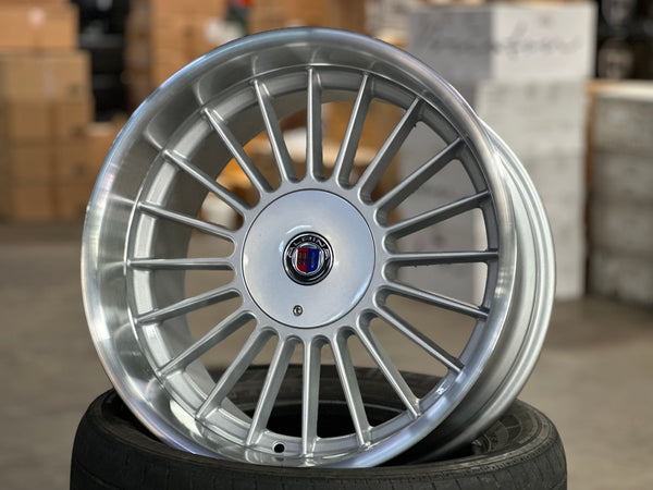 New 18x8.5 ET13 18X9.5 ET20 Alpina Classic Rim (4 wheel) Gloss Silver Polished Lip 5X120