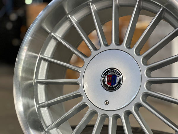 New 18x8.5 ET13 18X9.5 ET20 Alpina Classic Rim (4 wheel) Gloss Silver Polished Lip 5X120