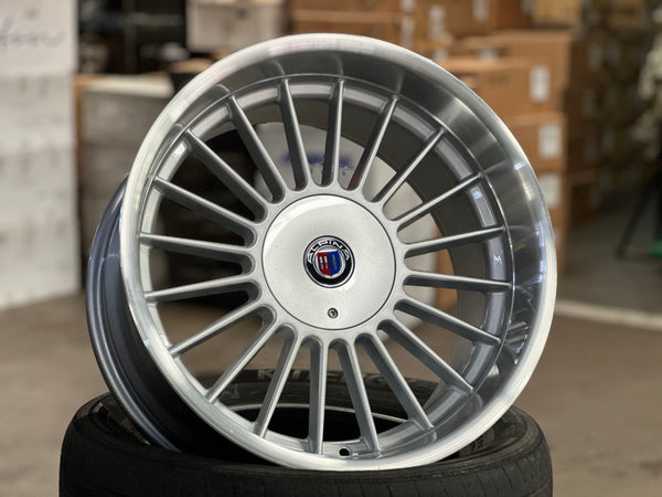 New 18x8.5 ET13 18X9.5 ET20 Alpina Classic Rim (4 wheel) Gloss Silver Polished Lip 5X120