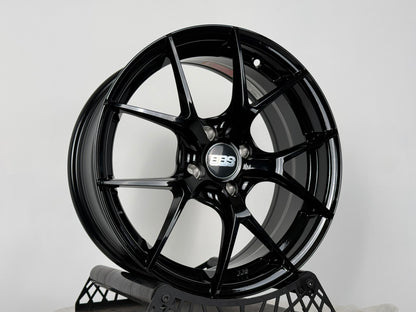 New 16X7 ET38 H2O BBS FIR Rim (4 wheel) Gloss Black 4X100