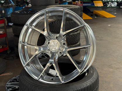 New 18x8.5 ET42 Lenso Jager Dyna Rim (4 wheel) High Gloss Polish 5x114.3