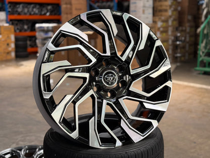 New 22x9 ET45 Overdrive Forged Rim Toyota Land Cruiser LC300 (4 wheel) Gloss Black Machined Face+R 6x139.7