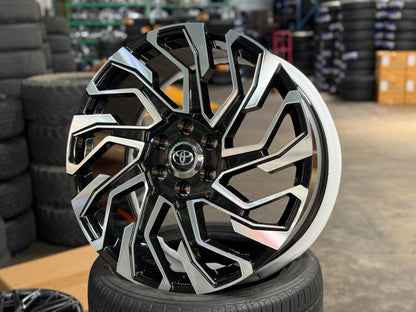 New 22x9 ET45 Overdrive Forged Rim Toyota Land Cruiser LC300 (4 wheel) Gloss Black Machined Face+R 6x139.7