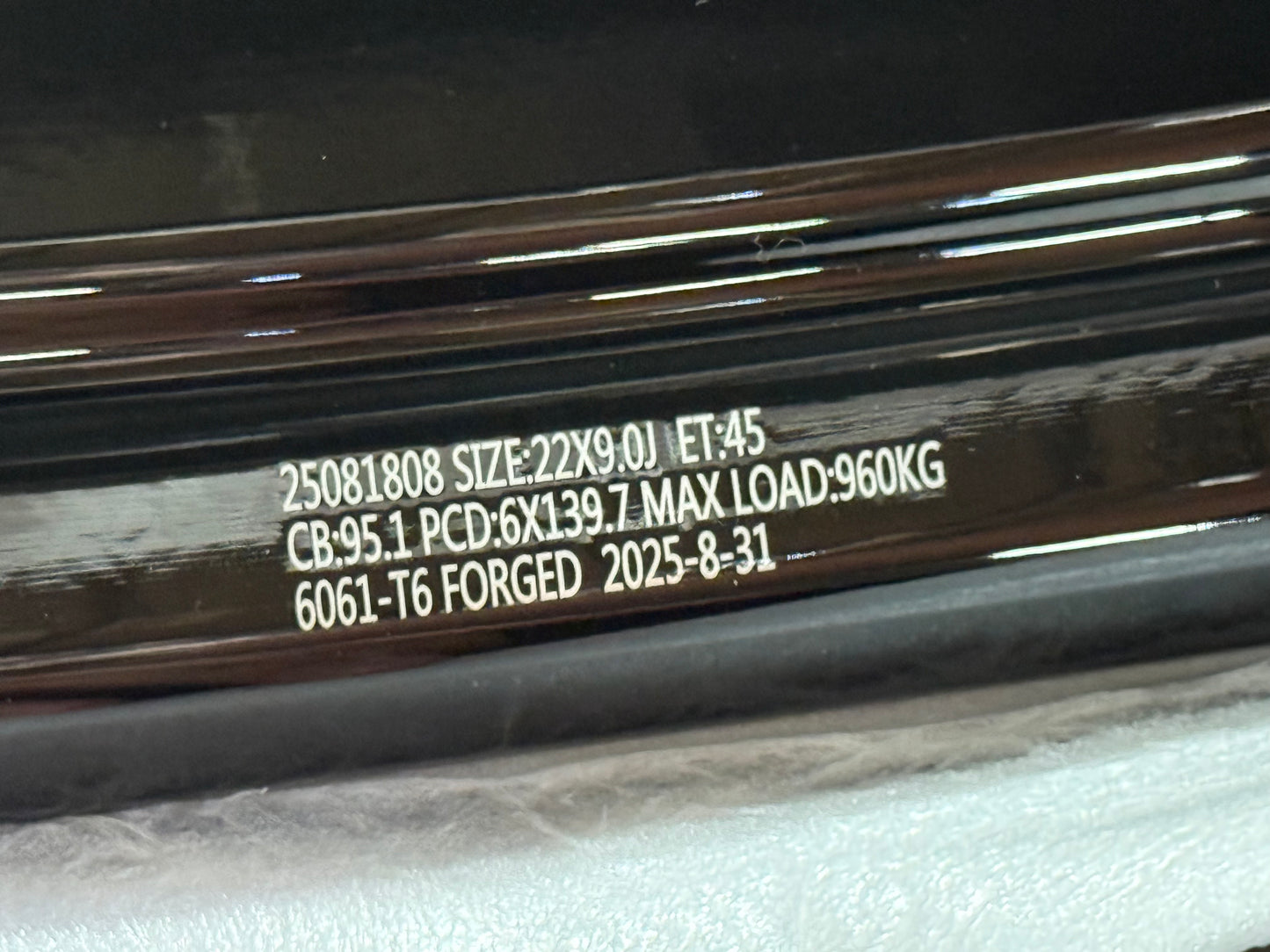 New 22x9 ET45 Overdrive Forged Rim Toyota Land Cruiser LC300 (4 wheel) Gloss Black Machined Face+R 6x139.7