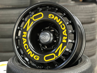 New 16x8 ET-10 OZ Rally Rim (5 wheel) Black + Stickers 5x139.7 (5 pcs)