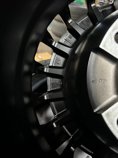 New 16x8 ET-10 OZ Rally Rim (5 wheel) Black + Stickers 5x139.7 (5 pcs)