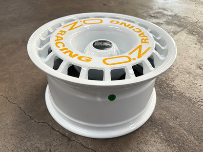 New 16x8 ET-10 OZ Rally Rim (5 wheels) WHITE + Stickers 5x139.7 (5 pcs)