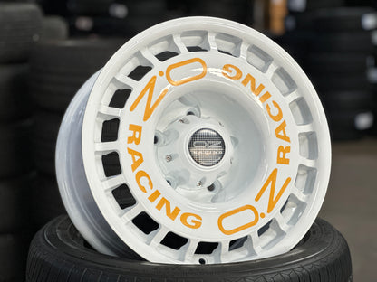 New 16x8 ET-10 OZ Rally Rim (5 whee) WHITE + Stickers 5x139.7 (5 pcs)